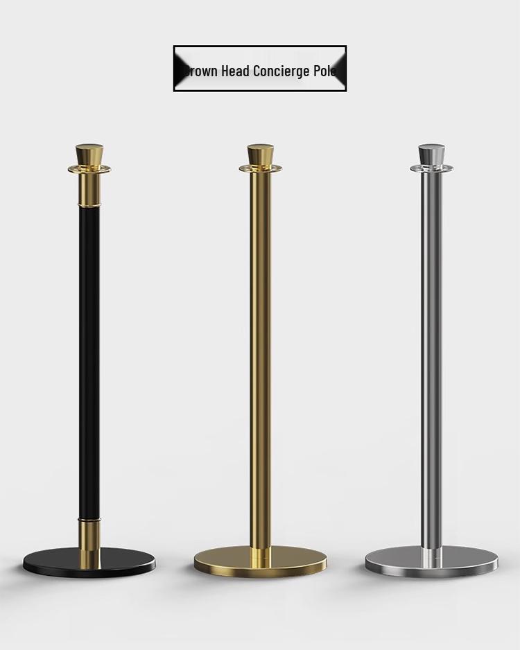 Słupek VIP Concierge: 1m Słupek ze stali nierdzewnej ze smyczą do barierek kolejkowych i powitalnych