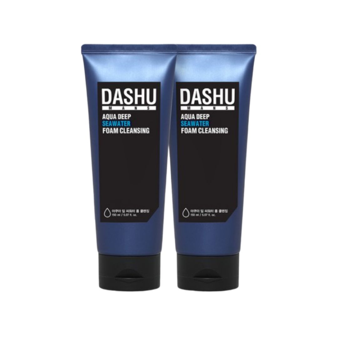 DASHU Aqua Deep Sea Water Foam Cleanser Deep Hydrating Face Wash Set 150ml ×2