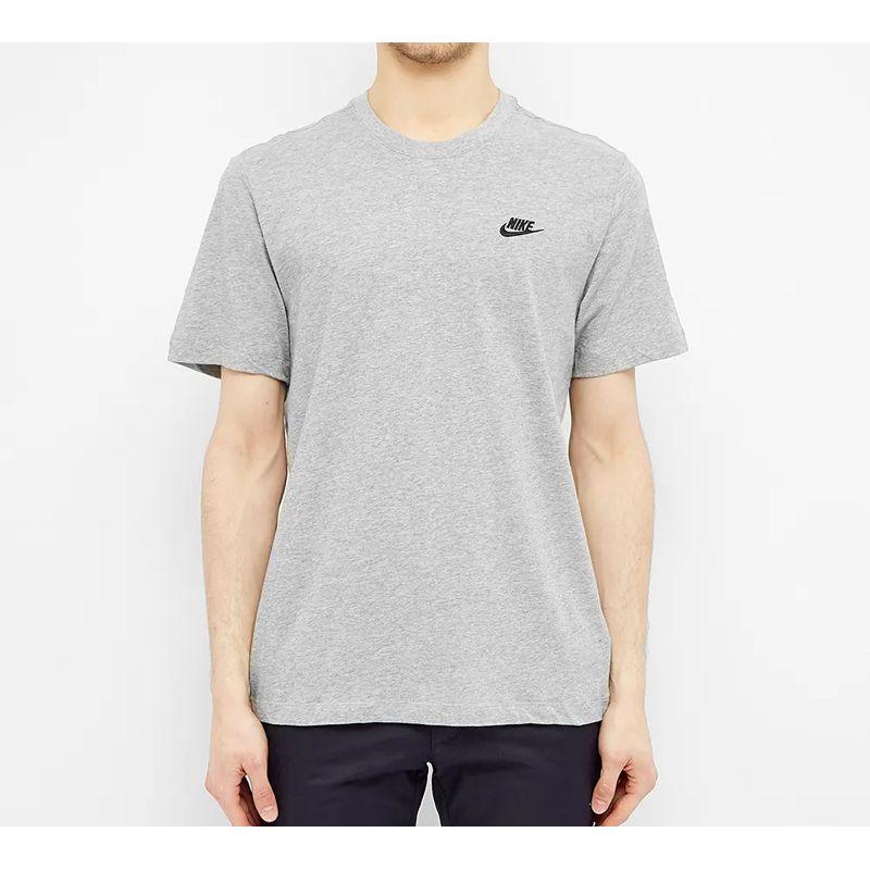 Nike Swoosh Logo Cotton Short Sleeve T-Shirt Men Tops Grey AR4997-064