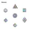 7 Pcs Colorful  Rotary Cyclone Metal Dice Hollow Metal Polyhedral Dice Set Suitable for Role-Playing RPG  Board Game Card Game