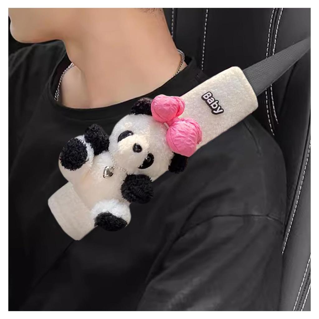 YUYAKESHI Seat Belt Cover Panda Shoulder Pad for Winter Cars