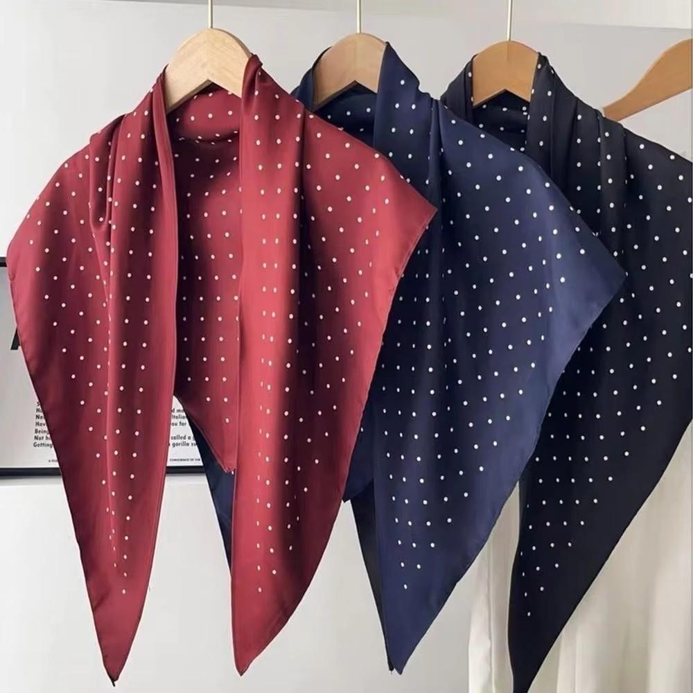 Polyester Polka Dot Head Scarf Elegent Jeans Waist Belt Fashionable Bandana Office Style