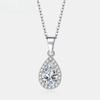 Pear Cut Moissanite Necklace for Women Pure Silver Sparkling Diamond Pendant Luxury Jewelry Party Gift