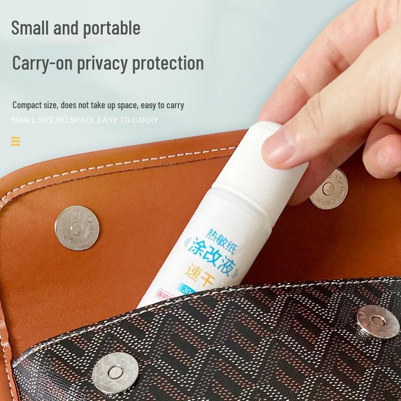 High-Capacity Quick-Dry Thermal Paper Correction Fluid for Privacy Protection and Order Removal