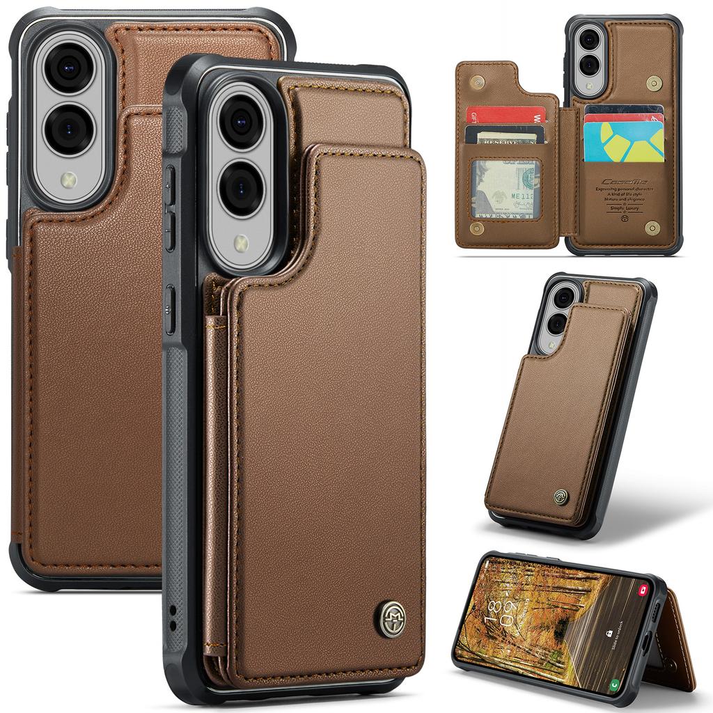 For Samsung Galaxy S25 Edge Phone Case CASEME C22 Leather Back Cover with RFID Blocking Card Slots