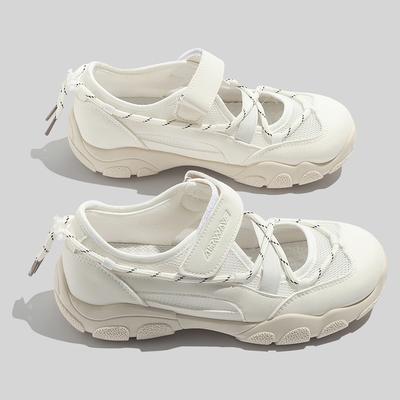 Belle Daddy Shoes New Retro Mary Jane Shoes Velcro Ballet Sneakers B2