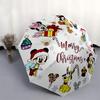 1pc Merry Christmas Disney Characters Holiday Gift Set with Automatic Open/Closed Umbrella, Portable Tri-Fold Design, 8-Bone Iron Frame Outd