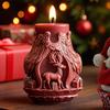 Christmas Candle Mold 3D Embossed Santa Tree Snowman Cylinder Silicone Mold for Resin Candle Soap Craft Cake Chocolate Making
