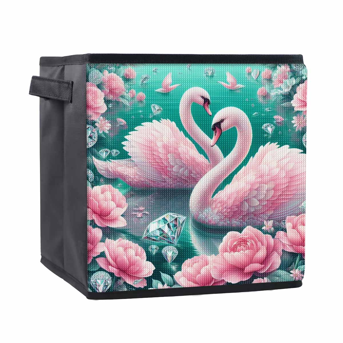 

Лебеди на озере 5D Алмазная живопись Корзина для хранения Полная круглая выкладка Мозаика Алмазная вышивка Наборы для вышивания крестом Домашний декор Домашний декор 25cmx25cm