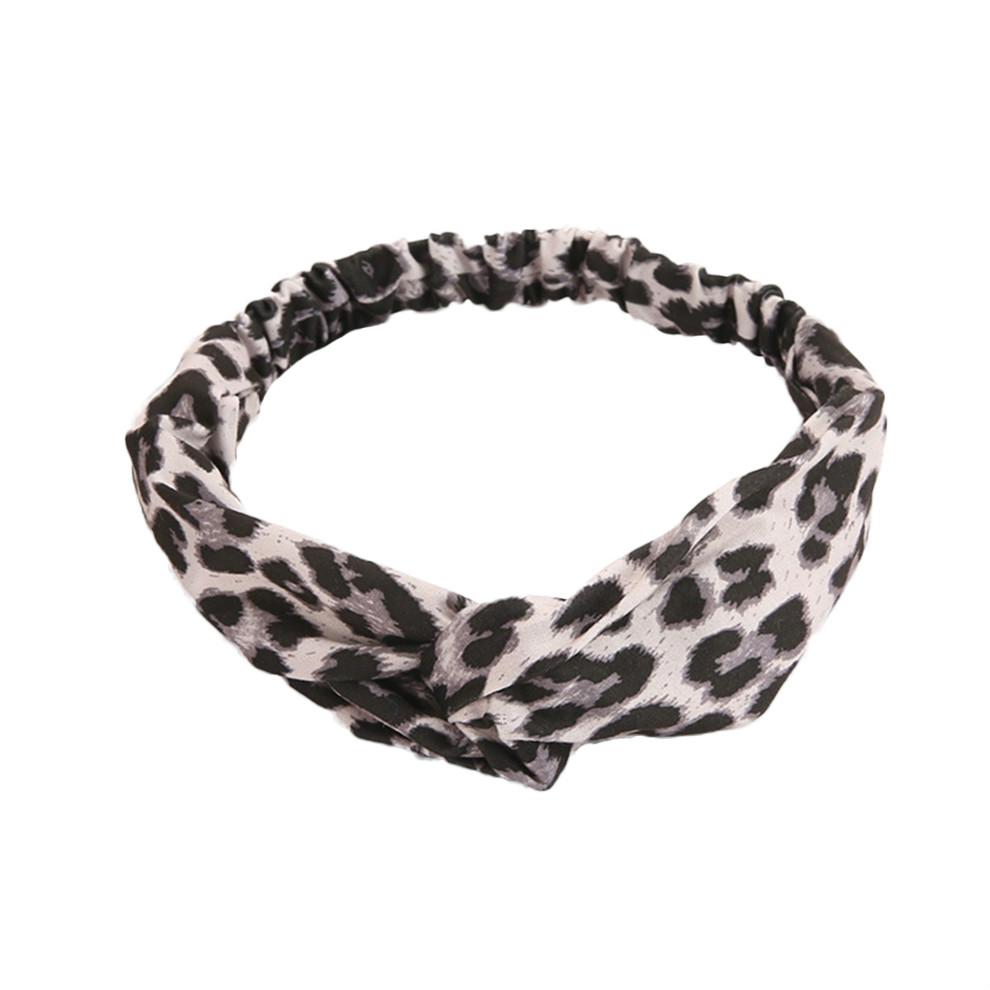 Women Girl Swide Yoga Headband Leopard Print Stretch Hairband Hair Bands Turban