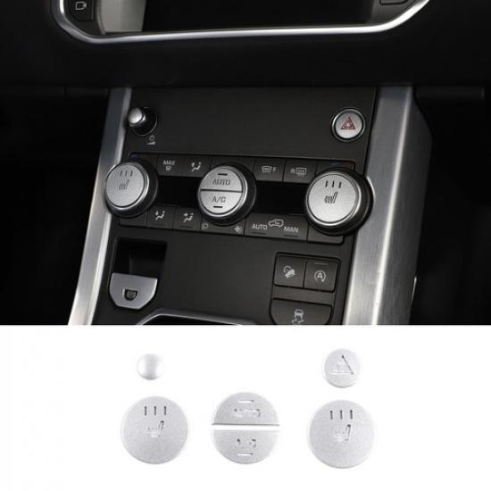 6PCS Alloy Central Control Knob Decoration For Land Rover Range Rover Evoque