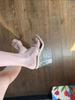 Transparent High-heeled Sandals Women's Summer 2025 New Fashion Crystal Shoes Square Head Thick Heel Cool Slippers Women's Outer Wear