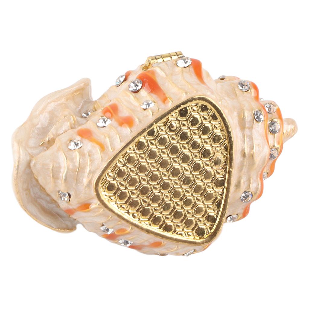 Boîte à Bijoux en Métal Exquise Forme de Coquillage Alliage Boîte de Rangement pour Bijoux pour Décoration de Bureau