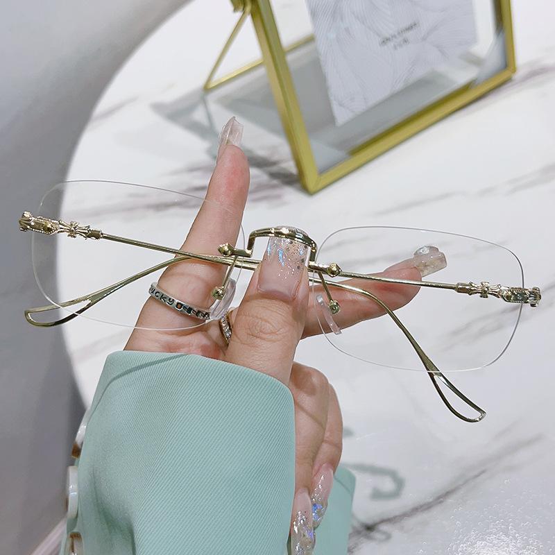 Retro Pochromic Frameless Glasses with Advanced Lightweight Design Blue Light Glasses золотой