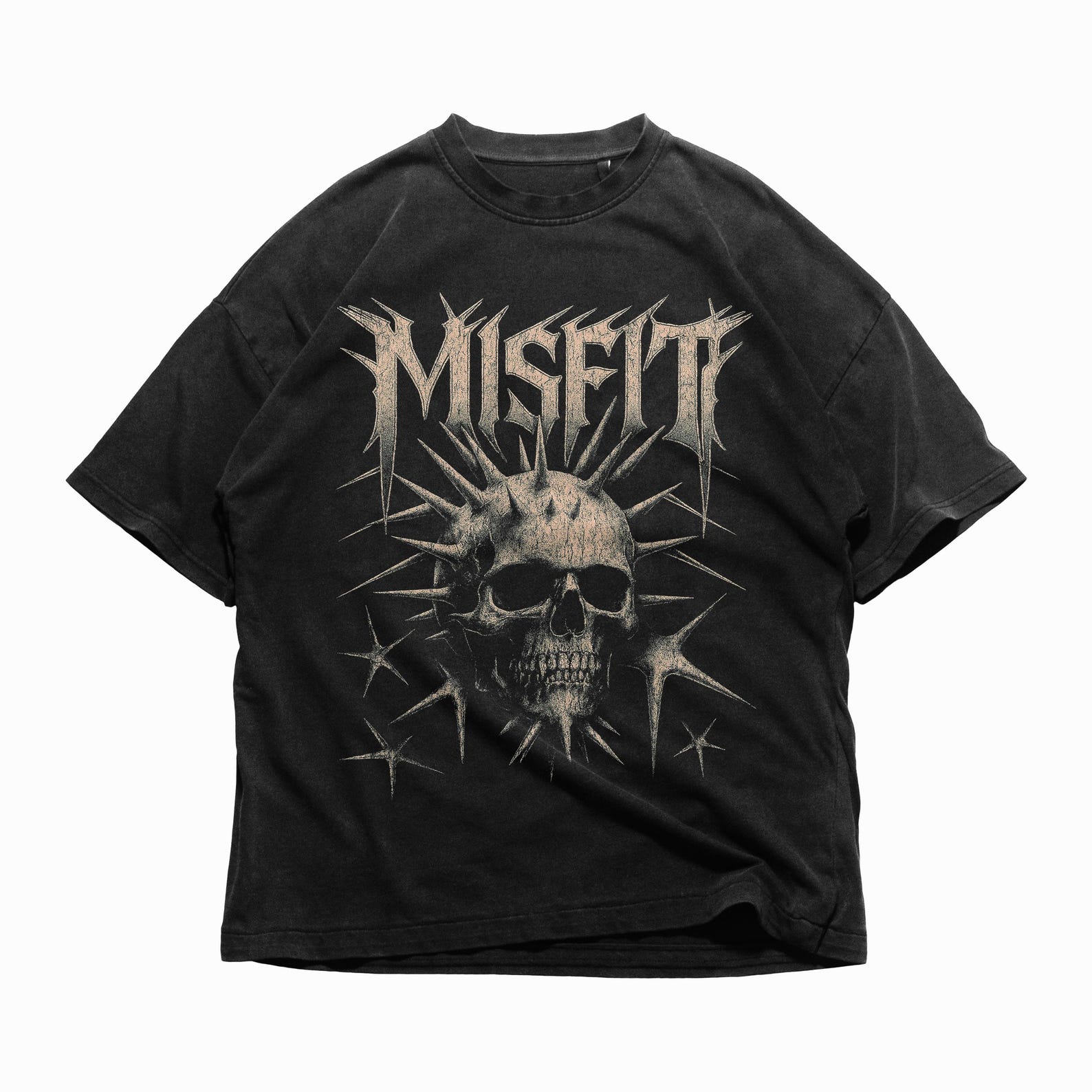 Skull Graphic Tee, Unisex Heavy Cotton T-Shirt, Grunge Streetwear, Y2K Punk Metal Aesthetic Shirt, Edgy Oversized MISFIT Tee, Vintage Rock 2XL