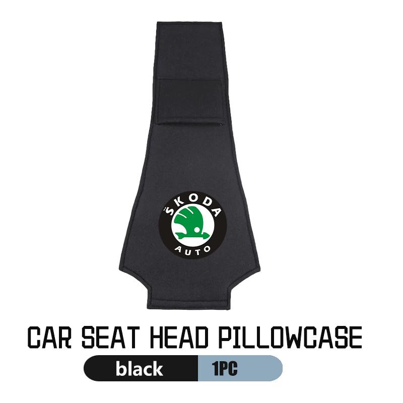AAAJF1 Car Headrest Cover Universal Interior Accessories Fit For Skoda Kamiq Karoq Octavia 2 3 Rapid Scala Kami Fabia VII VRS