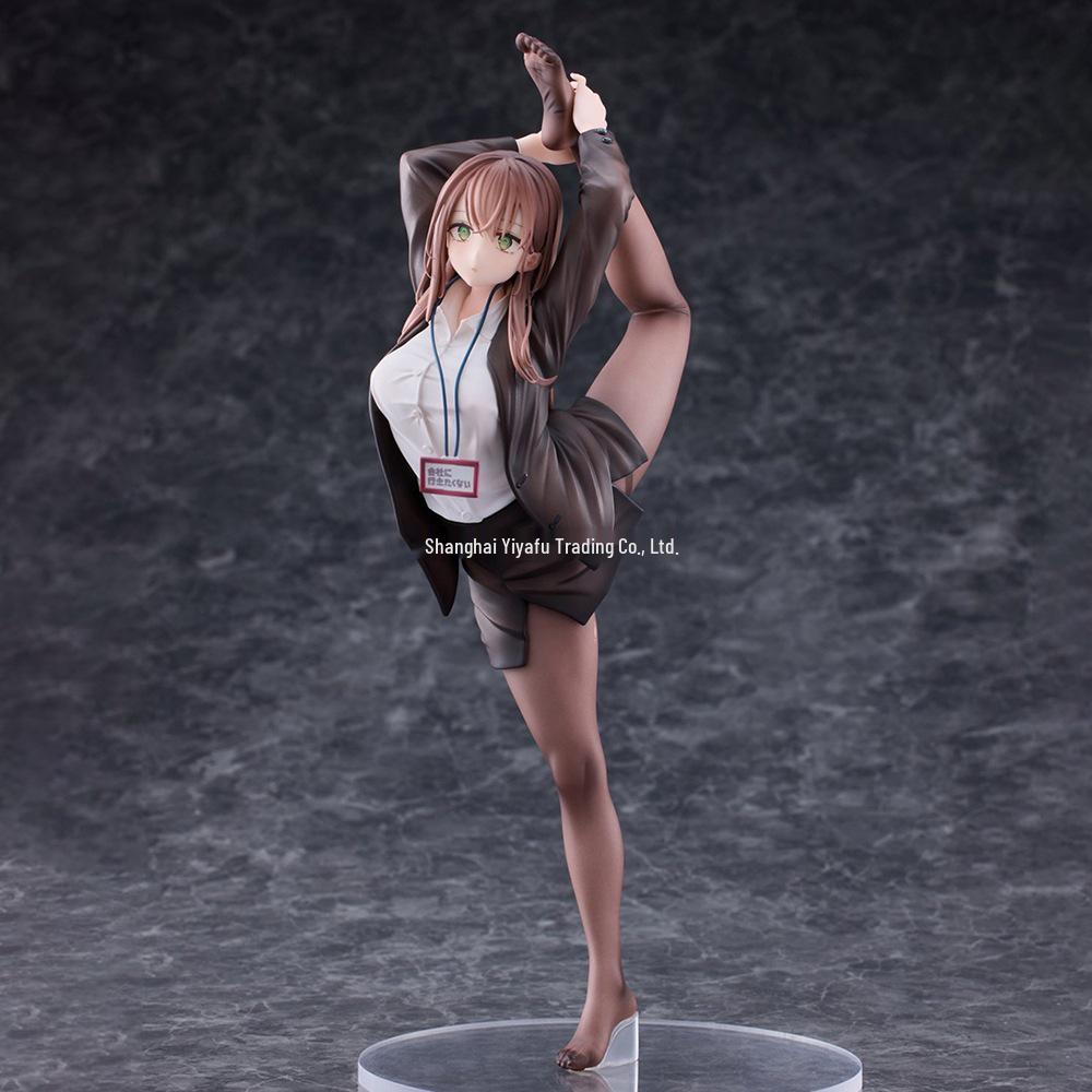 Figurka Anime OL-chan 'Bez Pracy': Piękna Dziewczyna Modelka, Dekoracja Biurka, Kolekcjonerska Lalka