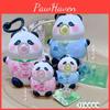 Clothes Pandas Wear Blow Bubbles Keychain Animal Keyring Backpack Gift Pendant