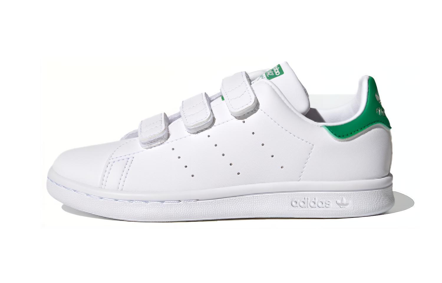 adidas Stan Smith Strap Cloud White Green (PS) 30.5