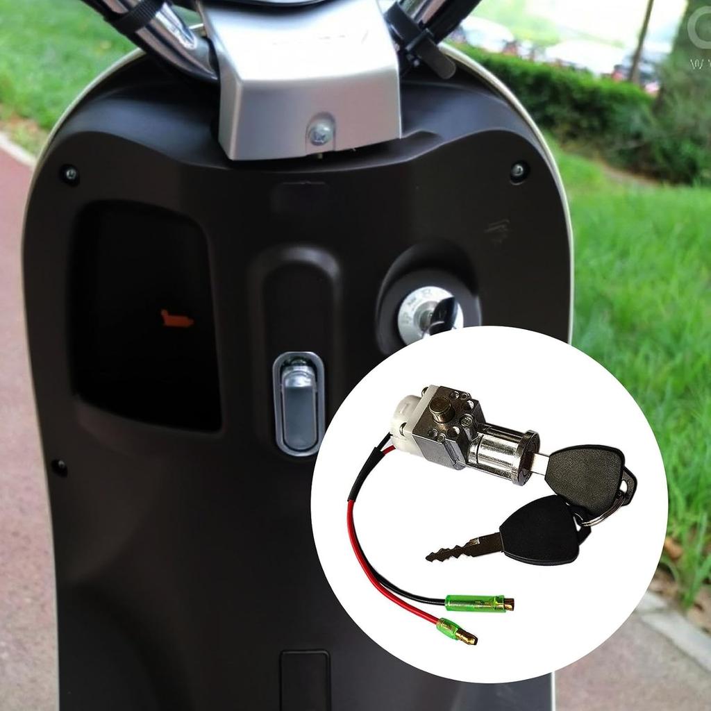 Battery Cylinder Lock Motorcycle Battery Locks Tricycle Electrombile Battery Accessories with 2 Key Motorcycle Ignition Lock