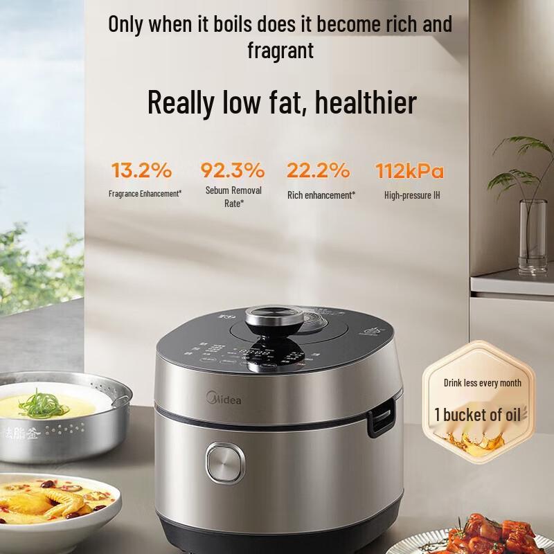 Midea 5L IH Smart Electric Pressure Cooker CN plug (adapter included)