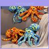 Blau-Rotes Leopardenmuster Plüsch-Oktopus-Spielzeug Weiches Kuscheltier für Kinder