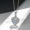 Collana Zircone da Donna a Forma di Cuore Pieno di Diamanti Catena Corta da Girocollo Minimalista Temperamento Rete Rossa INS Ciondolo Amore da Donna