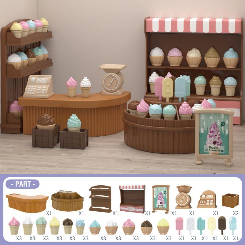 Koala Diary Dollhouse Home Pretend Toys Miniature Furniture Bus Dolls Accessories Girls Diy Toys Miniature Scene Doll House Gift