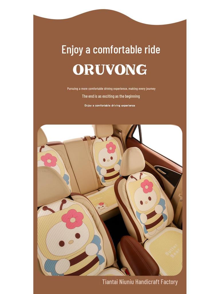 Cartoon Bee All-Season Car Seat Cushion for BYD Seagull, Seal, Qin L, Destroyer 05