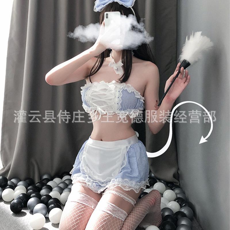 Lingerie Sexy Sexe Uniforme Séduction Robe de Servante Cosplay Jupe Dentelle Bar Boîte de Nuit Robe de Sexe de Servante