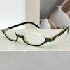 New cat's eye half-frame fashion glasses retro literary trend women's European and American versatile small frame metal flat mirror