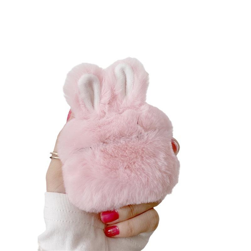 Plush rabbit ears for apple AirPods pro2 3rd generation earphone case protective cover cute simple creative women