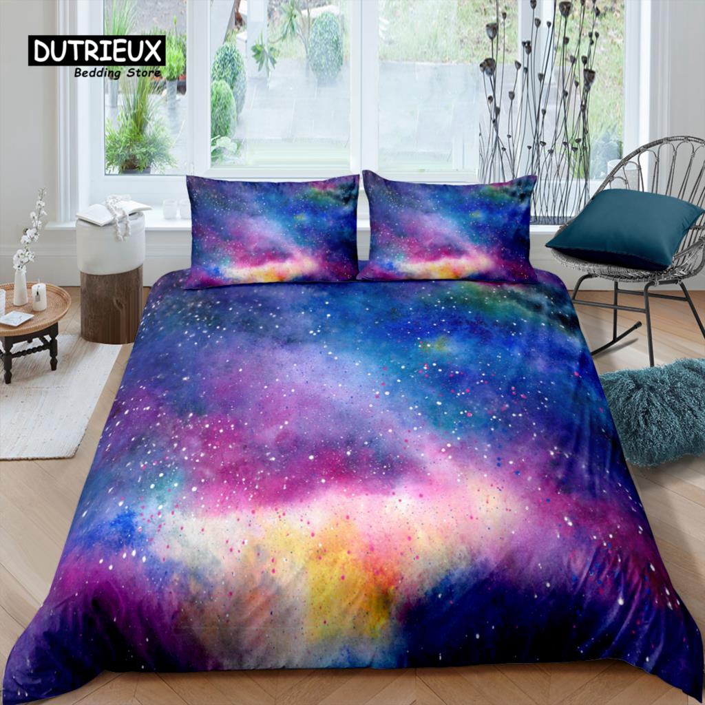 Home Living Luxury 3D Night Sky Bedding Set Galaxy Duvet Cover Pillowcase Queen and King EU/US/AU/UK Size Comforter Bedding