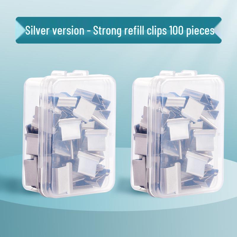 Push Clip and Stapler Set for Organizing Papers and Files