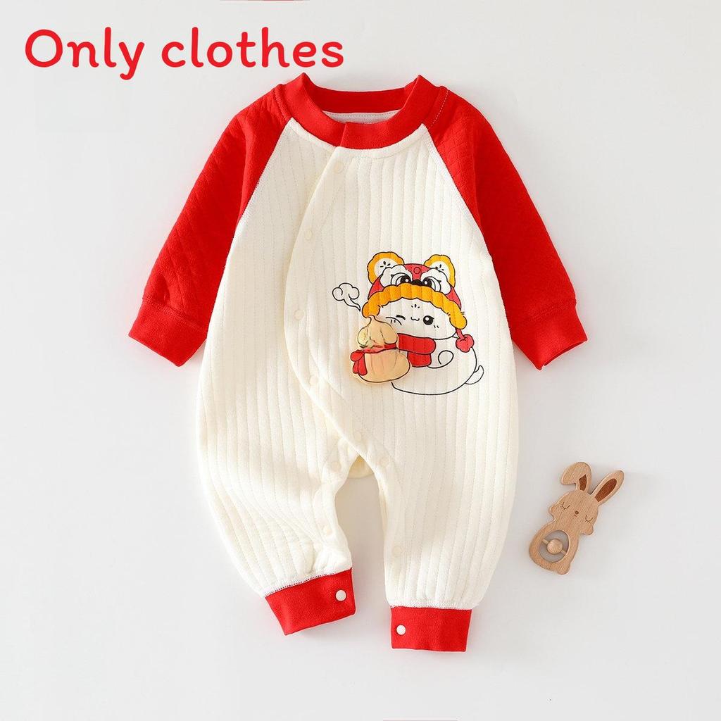 Baby Warm Fleece Baby Romper With Cartoon Animals Print Design For Winter And Autumn Newborns Baby Clothes