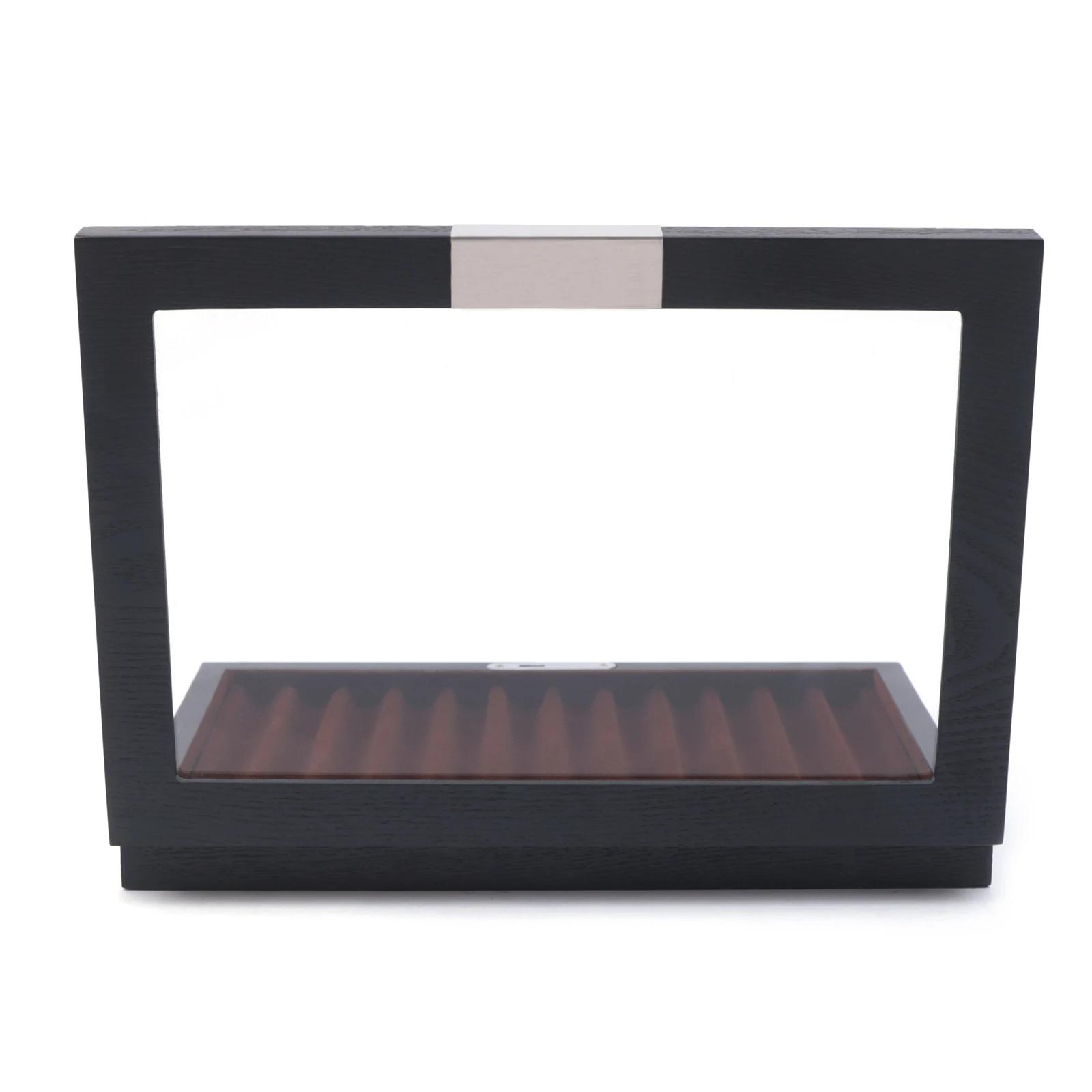 Wood Pen Display Box Luxury Fountain Pen Collector 12 Slot Pen Storage Organizer Case w/ a Key (1 Layer) nero