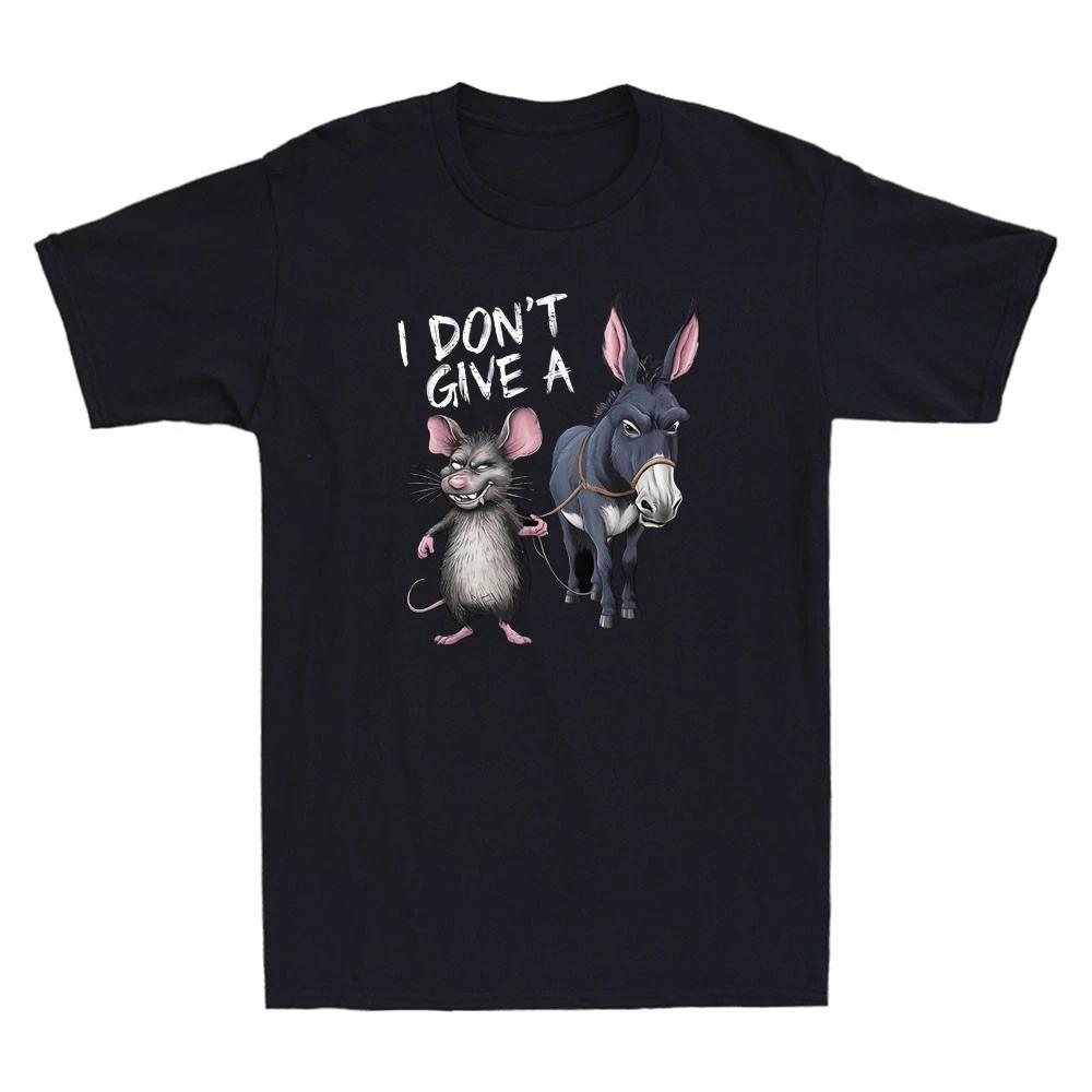 I Don t Give A Rats Ass Mouse & Donkey Funny Animal Graphic Quote Men s T-Shirt M