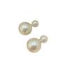 S925 Silver Needle Double Head Pearl Stud Earrings Large Pearl Stud Earrings Premium Temperament Double Sided Pearl Earrings