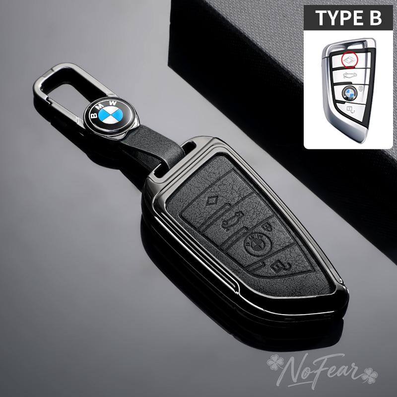 BBKU7 Leather Car Key Case Protective Shell for BMW X1 X3 X5 X6 X7 1 3 5 6 7 Series G20 G30 G11 F15 F16 G01 G02 F48 Car stickers