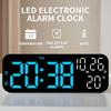 Digital Alarm Clock Temperature and Date Week Display Night Mode Table Clock Voice Control 12/24H Electronic LED Alarm Clocks