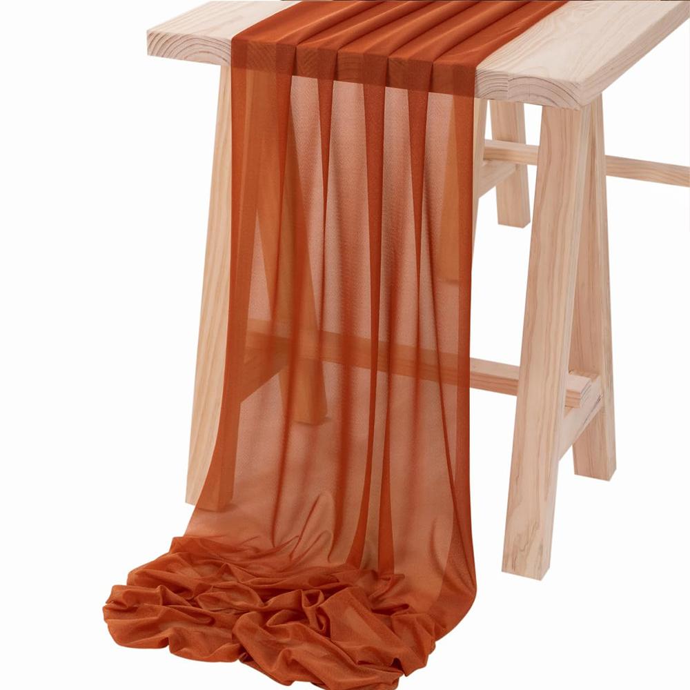 Chiffon Table Runner Vertical Tablecloth for Table Decorations Shiny Fabric Merry Christmas Decorations 2026 Wedding Decoration