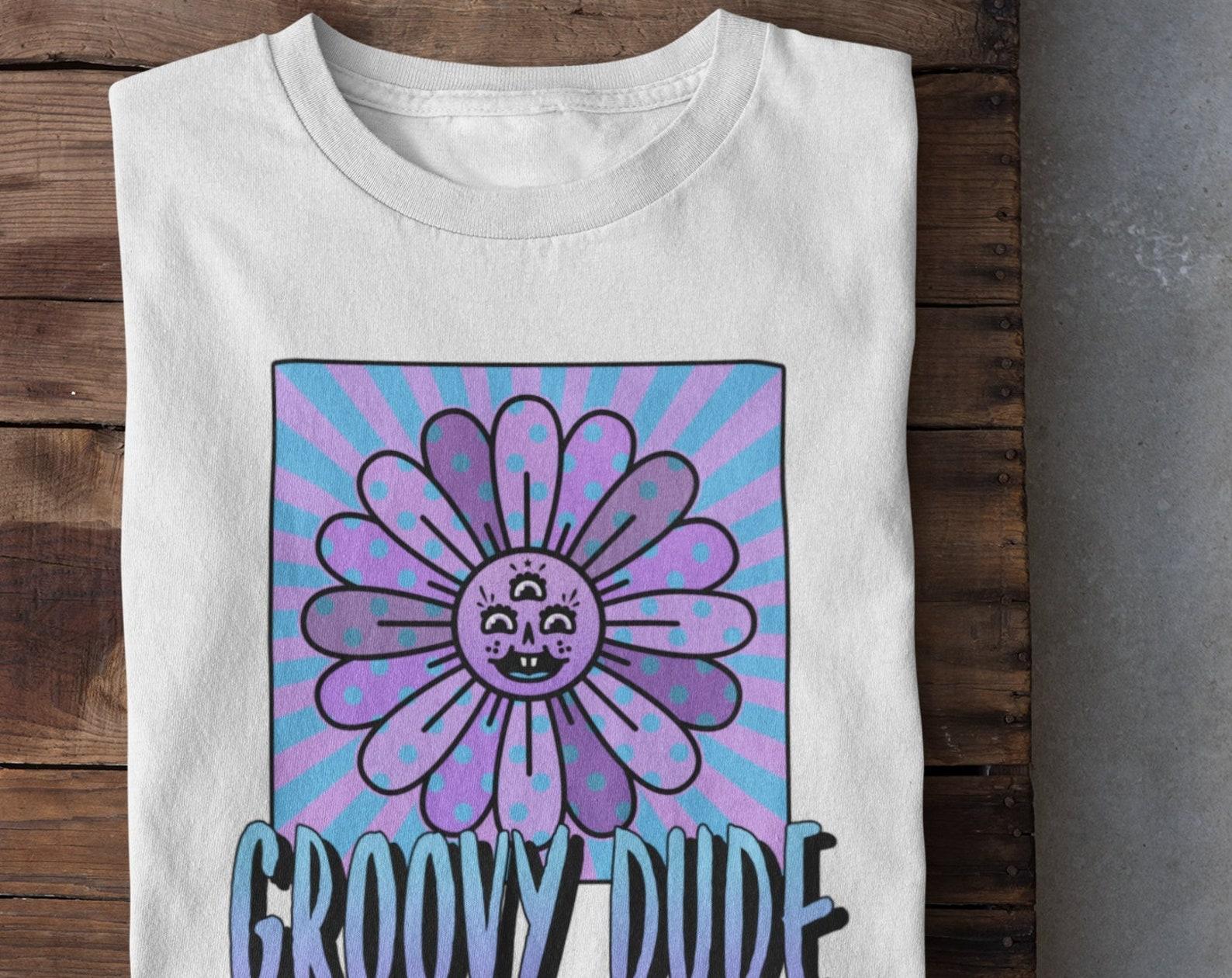 Groovy Dude T-shirt: Psychedelic Trippy Rave Design L
