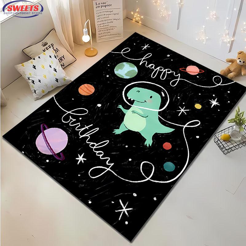 Cartoon Dinosaur Space Carpet for Living Room Cartoon Childrens Bedroom Rug Sofa Doormat Kitchen Floor Mat Anti-slip Decor Gifts