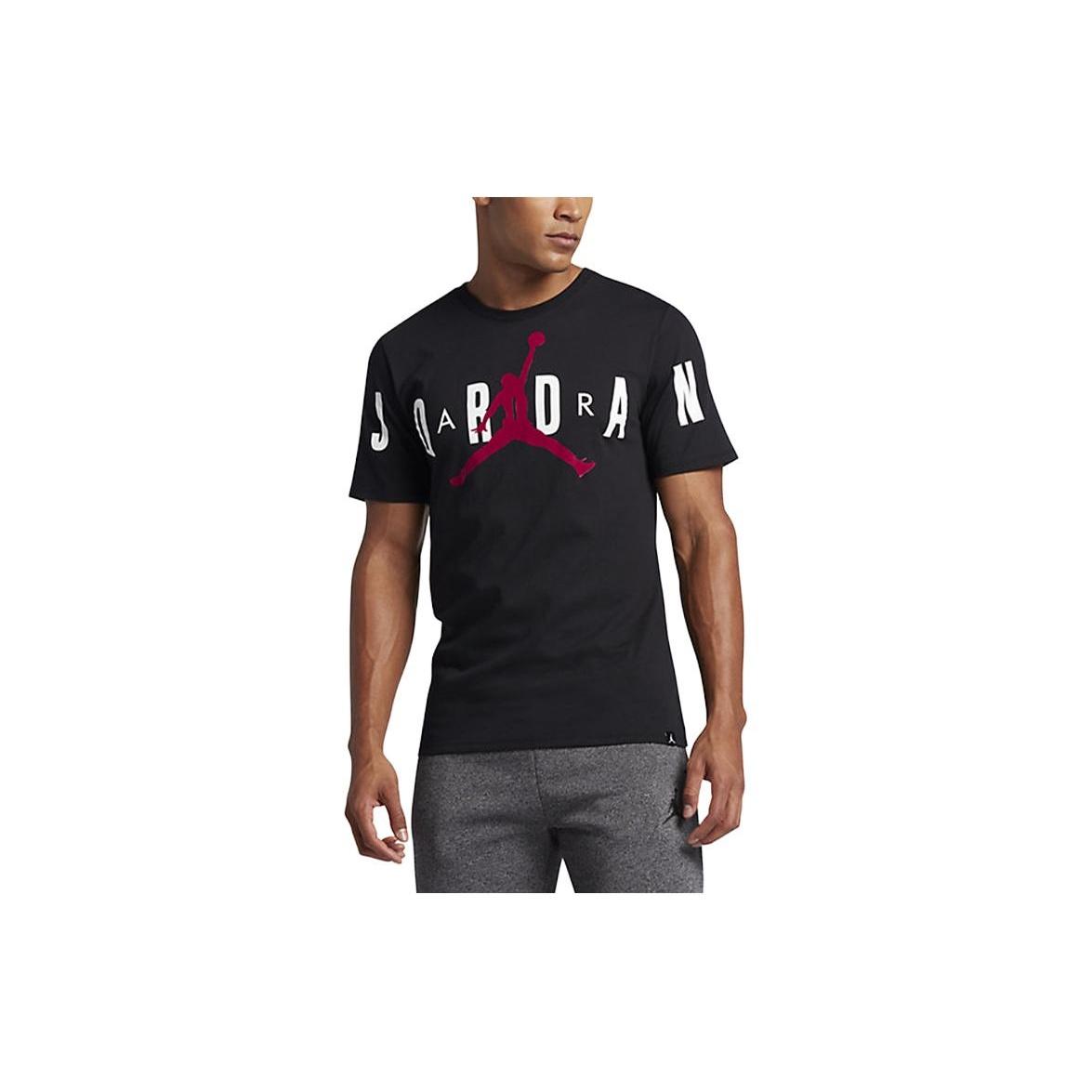 Air Jordan Stretch Jumpman T-Shirt Black Gym Red Men s BQ5093-010 L