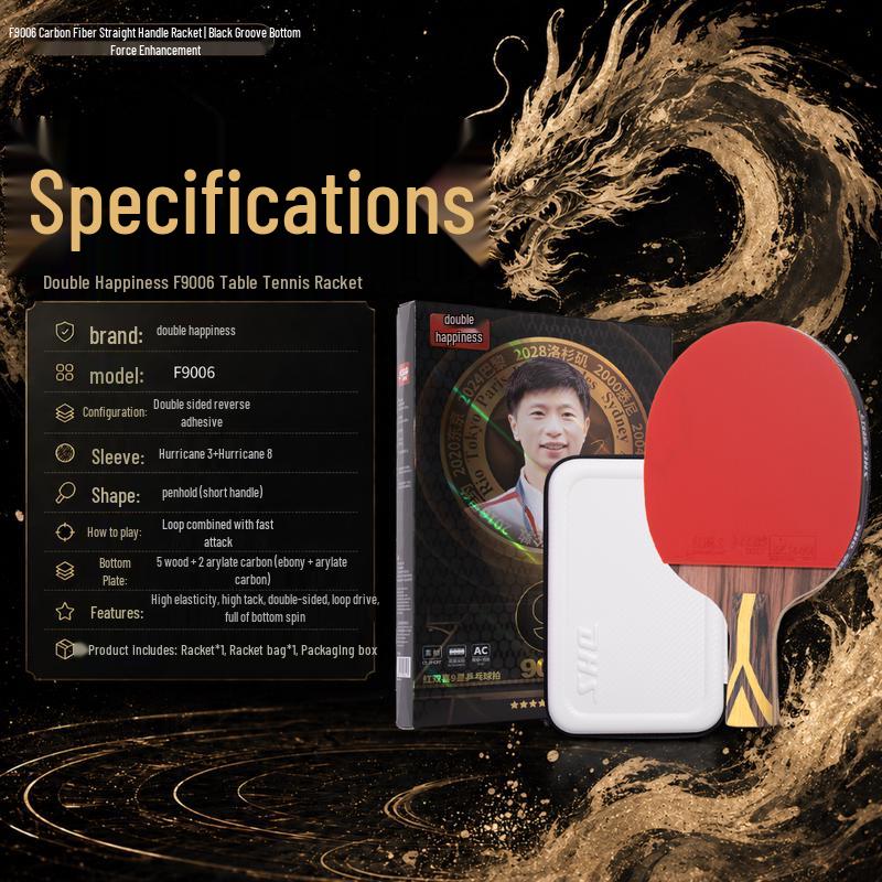 Double Happiness Hurricane 9-Star Professional Table Tennis Racket