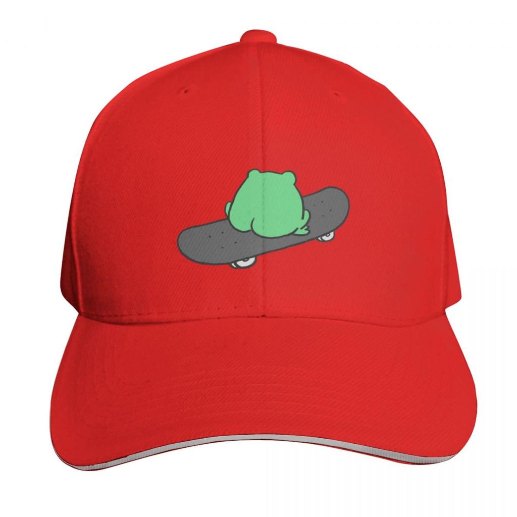 Frog On Skateboard Back View Baseball Cap Golf Hat Unisex Sun Hat Hat Unisex For The Sun Party For Unisex Womens