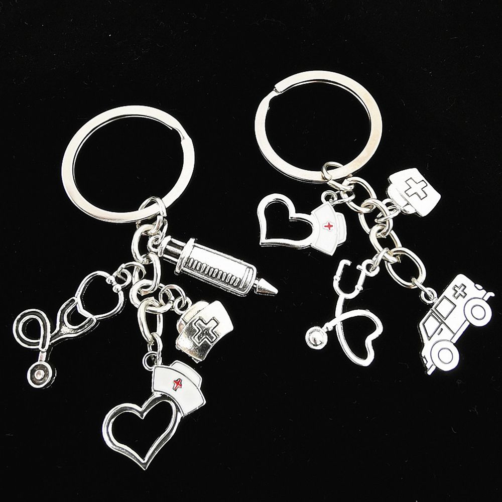 

Брелок с благодарностью, медицинская игла, брелок для ключей медсестры, стетоскоп