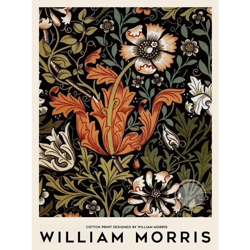 Canvas Painting Wall Art Pictures Abstract William Morris Flower Leaf Bird Vintage Posters and Prints for Living Room Home Decor