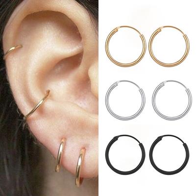 Fashion Simplicity Hoop Earrings for Women Punk Hip-Hop Gold Metal Circle Hoop Party EarringsTrend Jewelry Gift