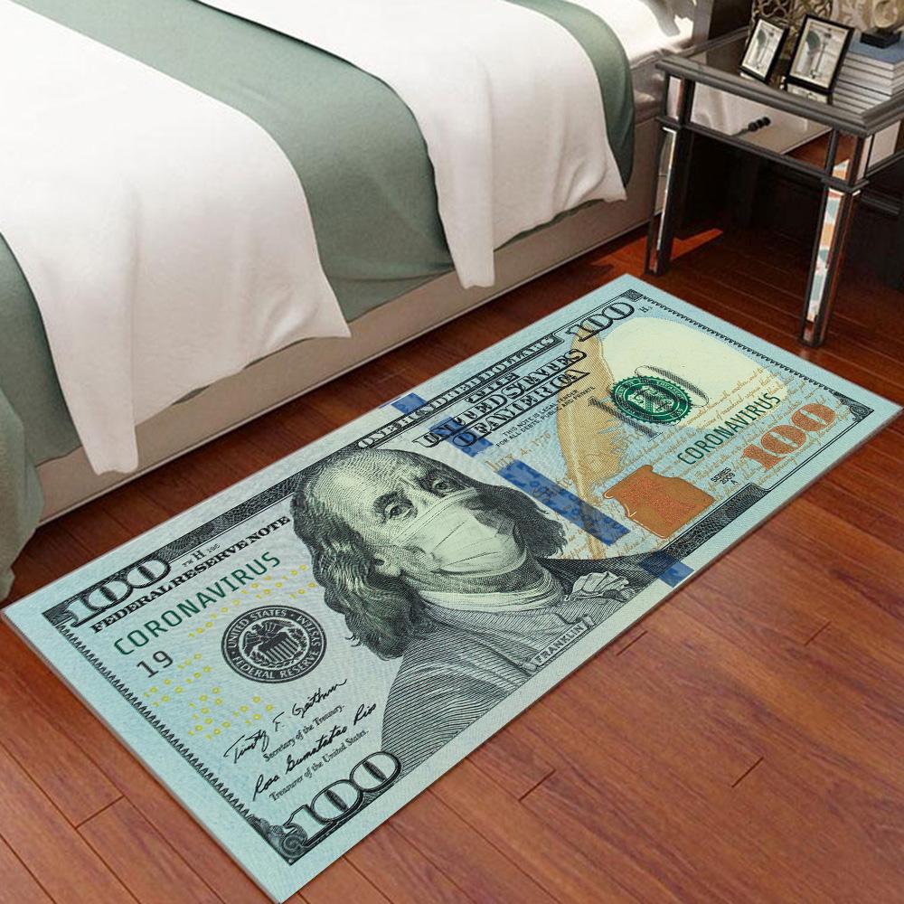 Dollar-Muster rutschfester Teppich für Wohnzimmer, Küche, Bad, Flur, Eingang, Heimdekoration, Bodenmatte